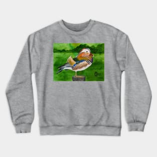 Mandarin duck in the marsh Crewneck Sweatshirt